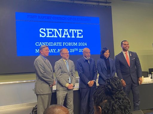 Senatorial Candidates w/Pastor John Jenkins at the First Baptist Church of Glenarden