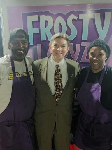 John with Nick Sullivan, Owner of Frosty Ladyz